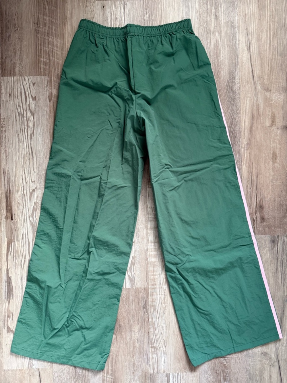 SHEIN Green Track Pants with Pink Side Stripes - Picture 2 of 3
